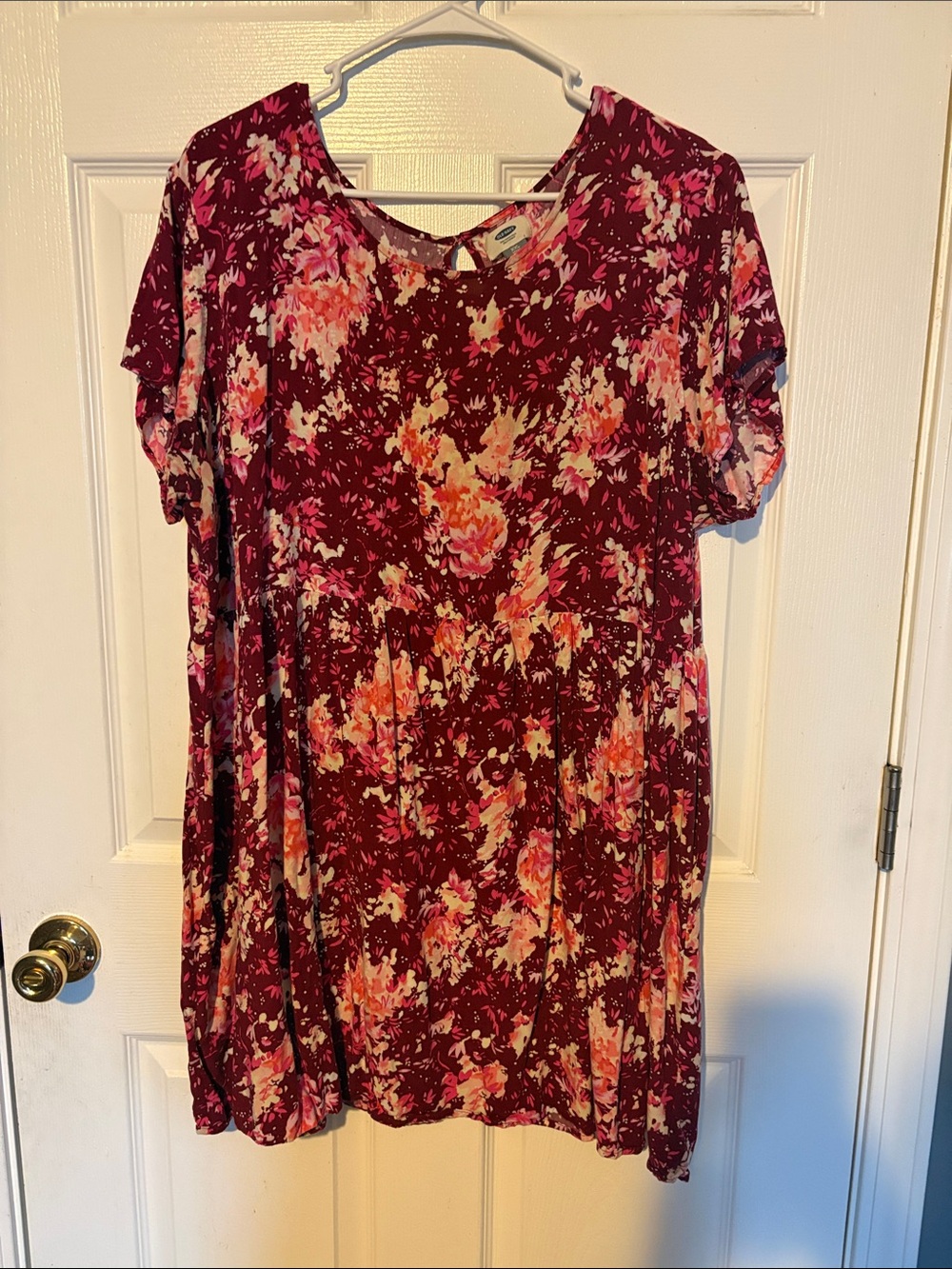 Old Navy Floral Tunic in Burgundy and Pink